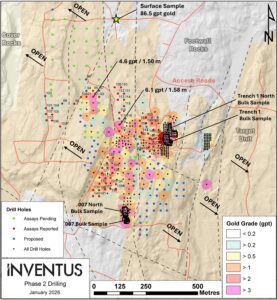 Inventus Continues Expanding Flat Surface Gold Mineralization at the Pardo “River of Gold” Project