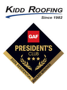 Kidd Roofing Recognized as a 2026 GAF Master Elite® 3-Star President’s Club Award Winner